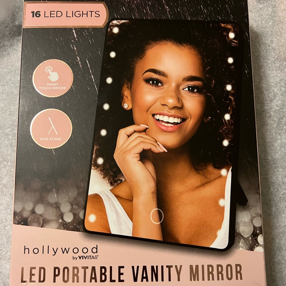 NIB Portable Lighted Makeup Vanity Mirror - 16 LED Bright Lights